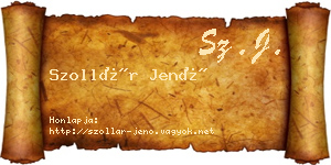 Szollár Jenő névjegykártya