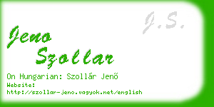 jeno szollar business card